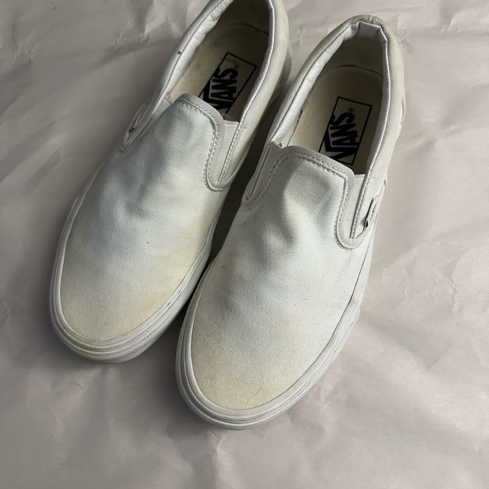 Vans White Slip-On Shoes